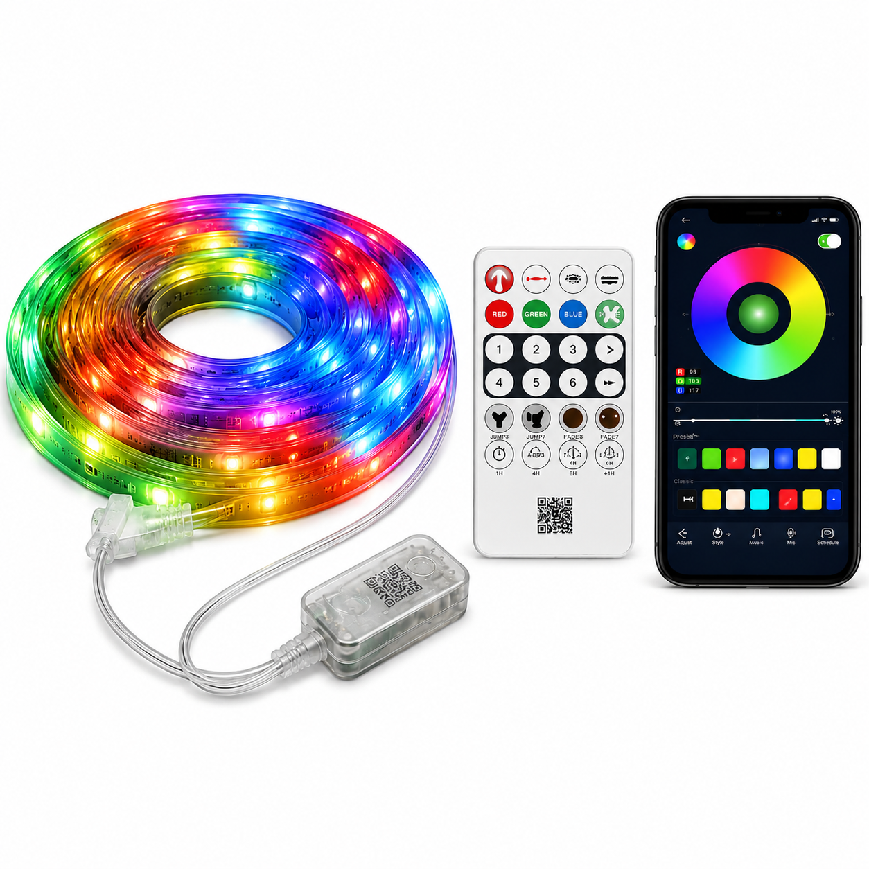 2209_2 Tira LED RGB 10 m con Control Móvil y Brillo Regulable - Imagen 1
