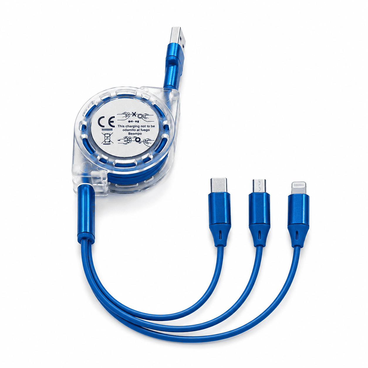 2246_1 Cable Multicargador Retráctil Kukuxumusu 3 en 1 - Imagen 1