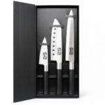 Estuche Negro con 3 Cuchillos de Cocina Acero Inoxidable