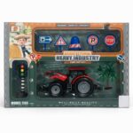 Tractor de Juguete con Fricción y Accesorios de Tráfico