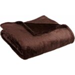 Manta Coral Fleece 130 x 170 cm 260 GSM Marrón Chocolate