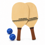 Juego de Pickleball de Madera con 2 Palas y Pelota